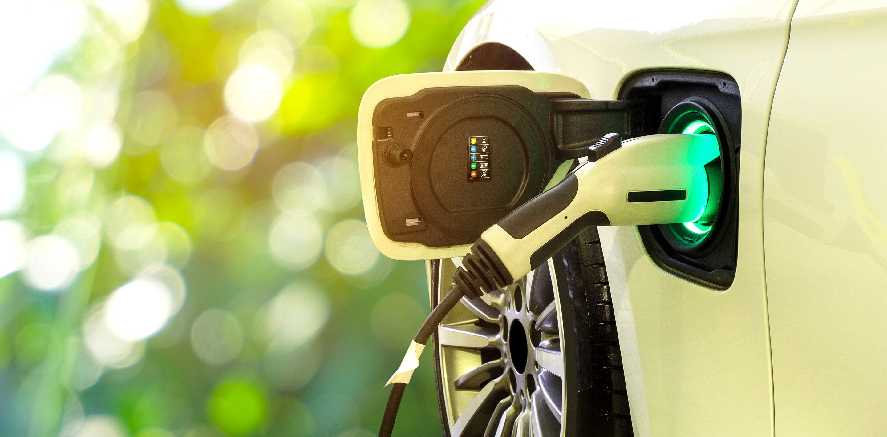 White car charging